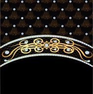 background with precious stones and gold ornaments