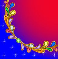 background with precious stones and shining stars