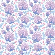 Soft purple flowers seamless pattern background