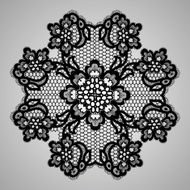 Symmetric lace flower Realistic black napkin