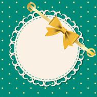 Vector greeting card with frame and bow N5