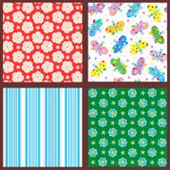 Spring and summer seamless patterns or backgrounds N3