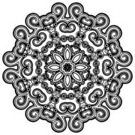 Circle lace ornament round ornamental geometric doily pattern N7