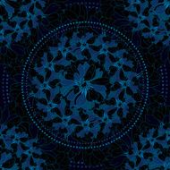 geometric ornament from abstract flowers in retro style