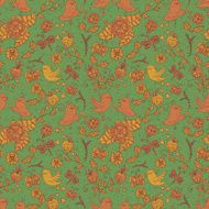 Vintage seamless background with birds