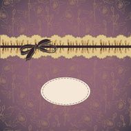 Vintage card design with decorative ribbon and bow N9