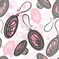jewelry ring and earrings - seamless pattern