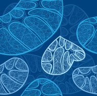 seamless pattern of abstract shapes painted manually
