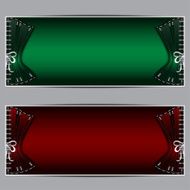 Green and red banners with corset