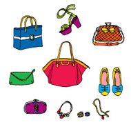 Hand drawing sketch of fashion accessories N2