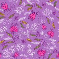 Floral seamless pattern in purple colors