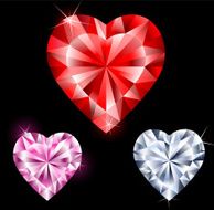 precious stones in heart shape