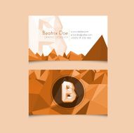 Low Poly Business Card Template with Alphabet Letter B