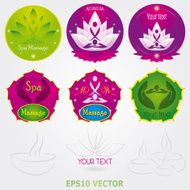 Spa massage Logo Set Vector beauty and yoga set
