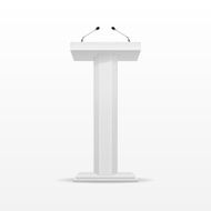 Vector White Podium Tribune Rostrum Stand Isolated on Background N2