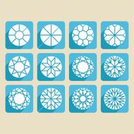 Set of cutting samples diamonds gemstones