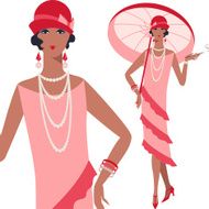 Retro young beautiful girl of 1920s style N6