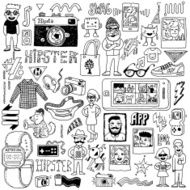 Hipster swag hand drawn doodle set Vector illustration N2