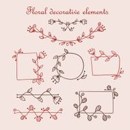 Hand Drawn floral decorative elements