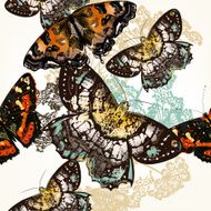 Butterfly seamless pattern with colorful butterflies