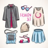 fashion set with women&#039;s clothing