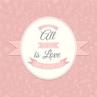 Greeting card with Festive Valentine&#039;s Day seamless pattern All
