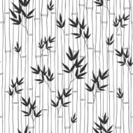 Seamless bamboo pattern Black and white vector illustration N2
