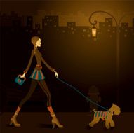 Late night walk - Vector &amp; Jpg