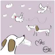 Mail delivery by animals(dog bird love letter)