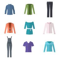 Woman clothing set flat illustration N9