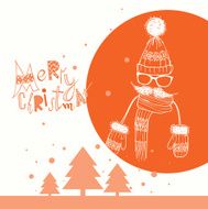 Christmas Background on Hipsters Style N4