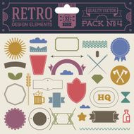 Retro design elements hipster style infographic color set 4