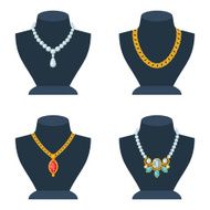 Set of store mannequins for jewelry shop