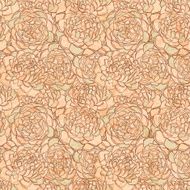 Beautiful seamless background with flowers Hand-drawn contour lines and strokes