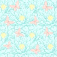 Beautiful seamless pattern with lotus flowers N2