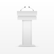 Vector White Podium Tribune Rostrum Stand Isolated on Background N3