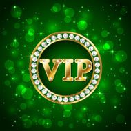 Vip on green background