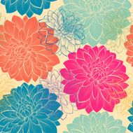seamless background with flowers Hand-drawn contour lines and strokes N2