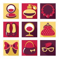 Set of woman fashion symbols