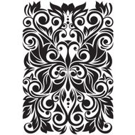 Beautiful Decorative Butterfly with Flowers and Leaves (Vector