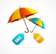 Sale labels with umbrellas spring N2