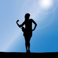Vector silhouette of a woman N1058