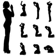 Vector silhouette of a woman N1059