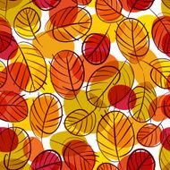 Autumn leaves seamless background vector pattern N3