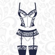 Fashion female lingerie with vintage lace ornament N5