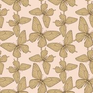 seamless background with butterflies vintage color