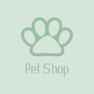 Pet shop logo with pet paw N3