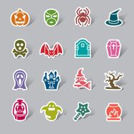 Halloween Element Color Icon Label N2