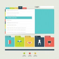 Flat web page blog portfolio Vector background N3