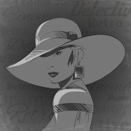 Vintage cinema woman portrait